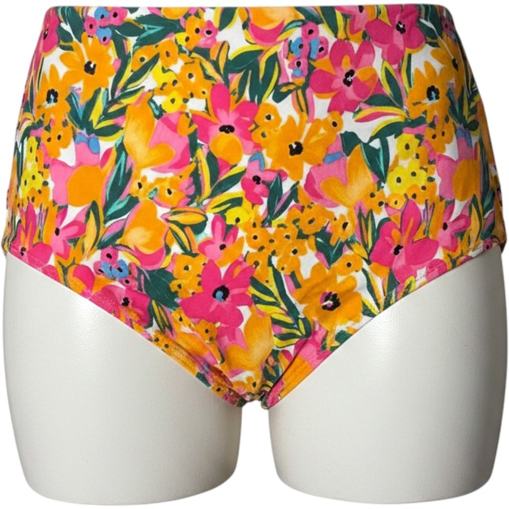 Anne Cole 3-Way Swim Bottom XXL Multicolor Floral High Waist Ruched Tropical